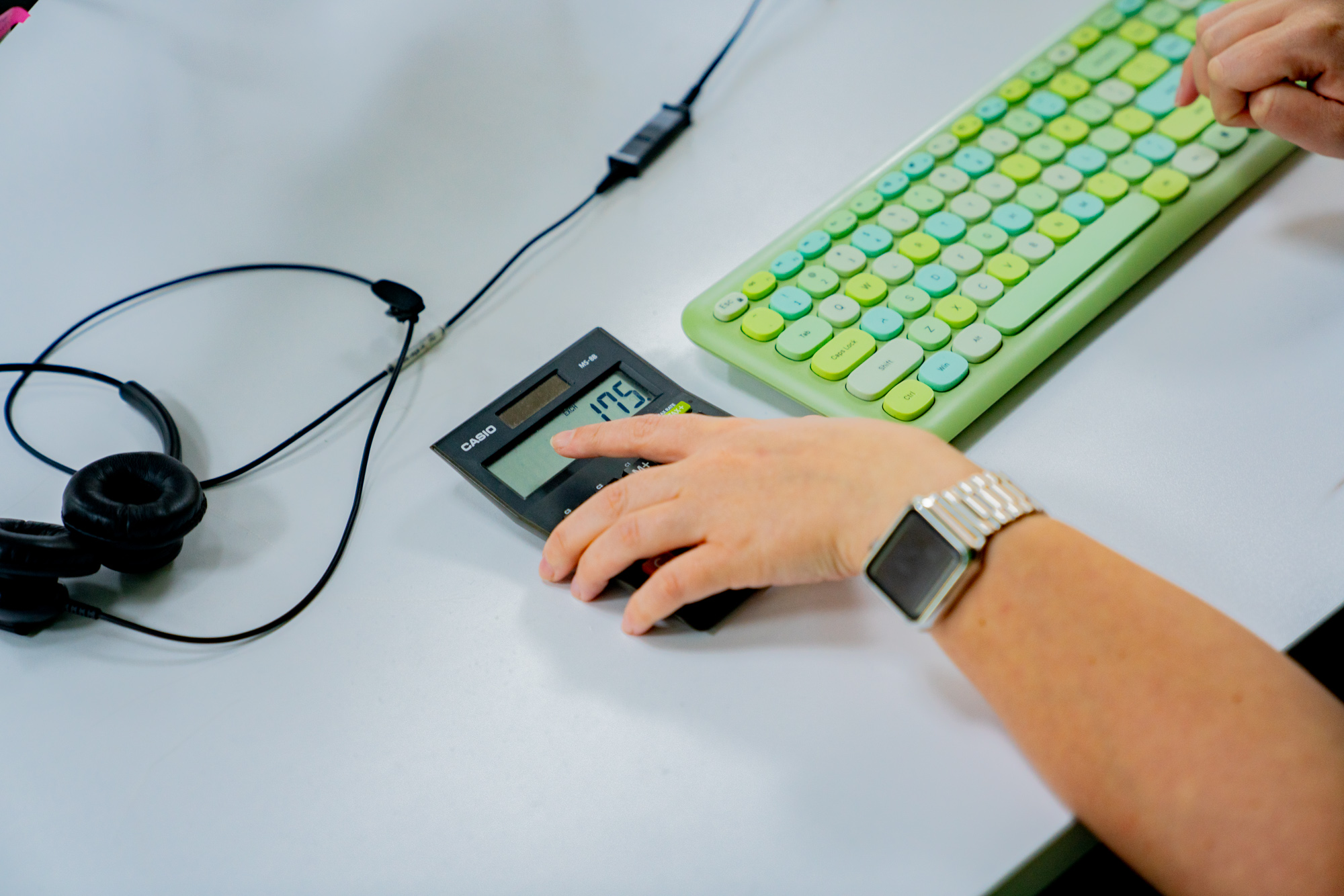 keyboard and calculator