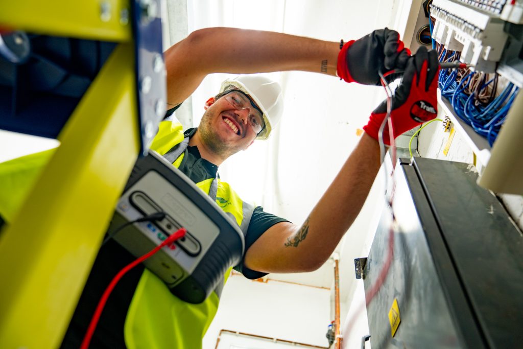 electrician conducting tests