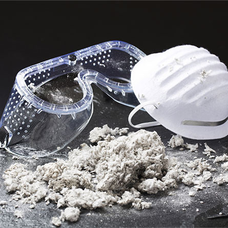 asbestos , goggles and mask