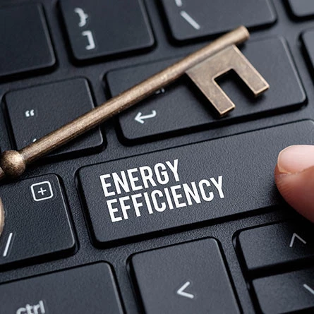keyboard with energy efficiency written on key