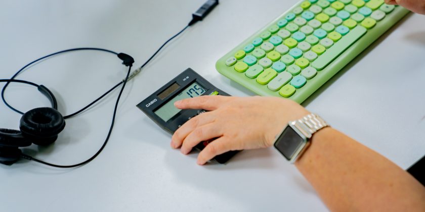 keyboard and calculator