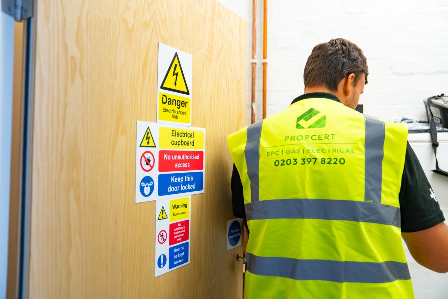 electrician making electrical checks