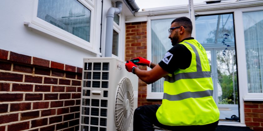 air source heat pump installation