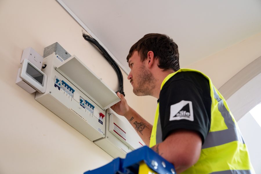 electrician opening circuit board