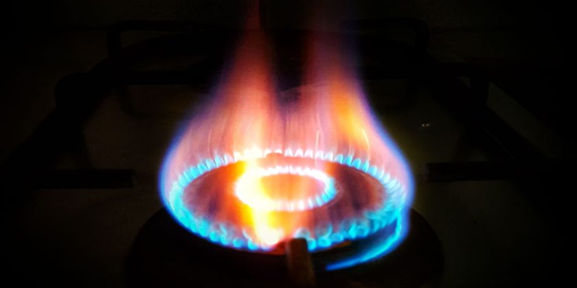 flame from a gas hob