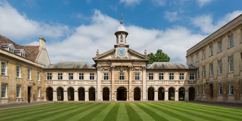 cambridge college historic building and forecourt