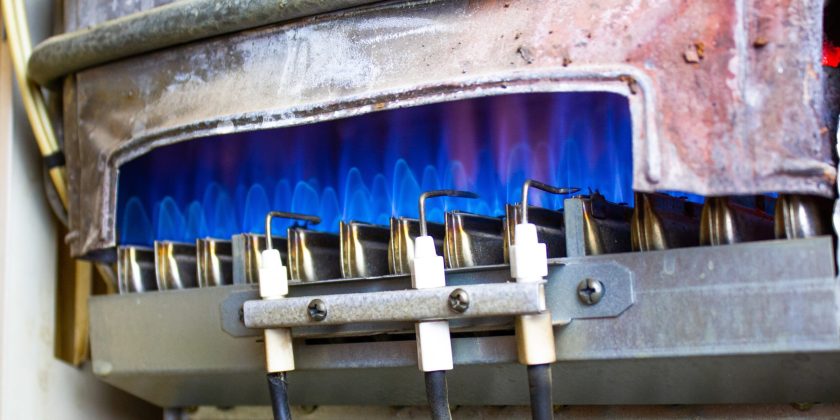 Damaged,Gas,Water,Heating,Equipment.,Old,Gas,Water,Heater.